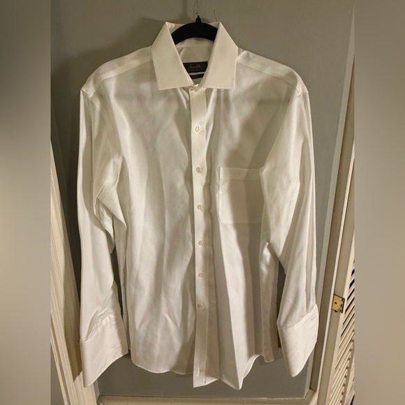 Tasso Elba White Dress Shirt Regular Fit Non-Iron Men’s 15 32/33 - Picture 5 of 8